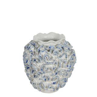 Coral Ceramic Vase Blue White