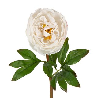 Peony Flower Real Touch Stem White Large
