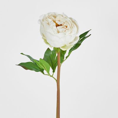 Peony Flower Real Touch Stem White Large