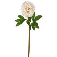 Peony Flower Real Touch Stem White Large