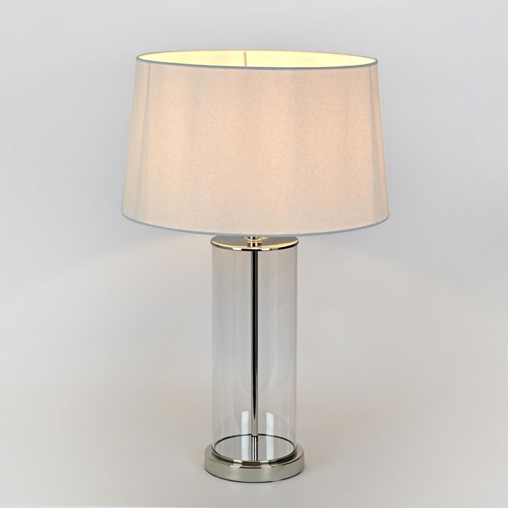 Iris Glass Table Lamp Base Polished Nickel