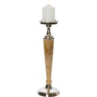 Atlas Aluminium Wooden Candle Holder Large