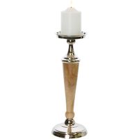 Atlas Aluminium Wooden Candle Holder Small