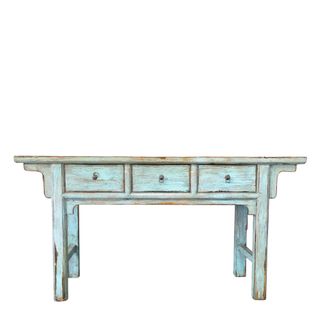 Etta Wooden 3 Drawer Console Teal