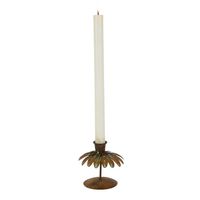 Verdi Leaf Candle Holder Tall Rust