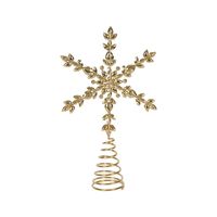 Vega Snowflake Jewelled Tree Topper Gold