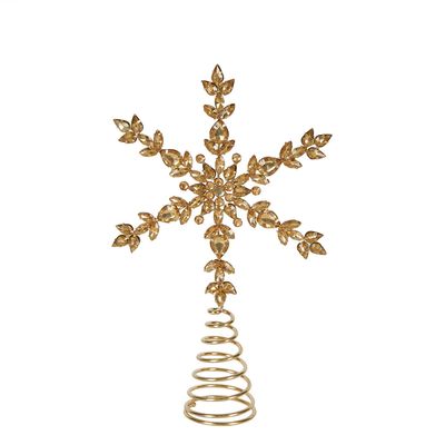 Vega Snowflake Jewelled Tree Topper Gold