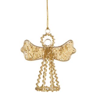 Kastime Beaded Angel Ornament Gold