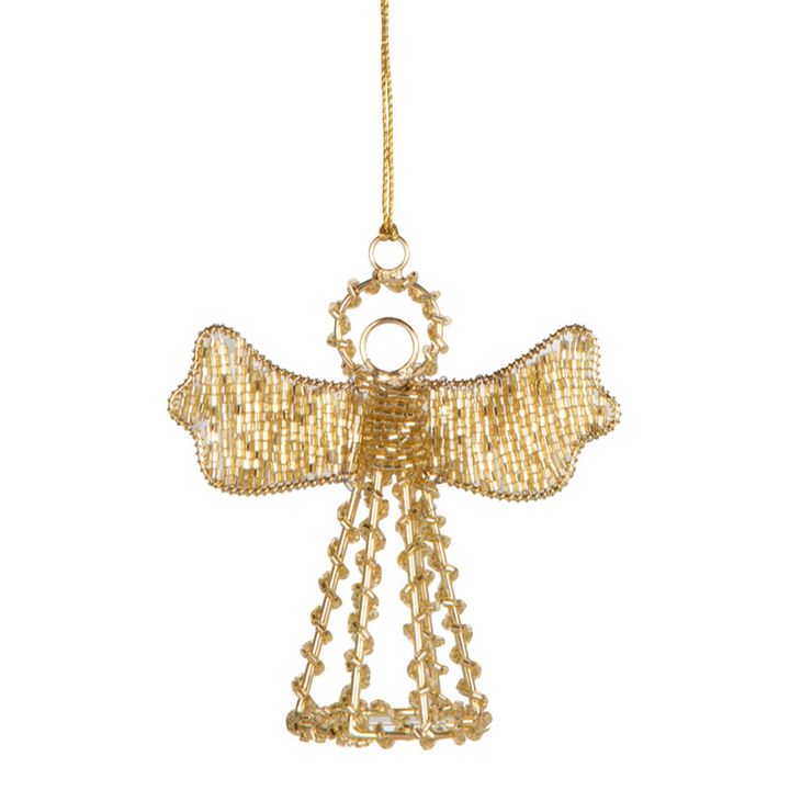 Kastime Beaded Angel Ornament Gold