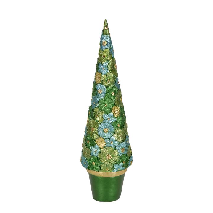 Evergreen Potted Cone Tree Green