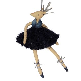 PRE-ORDER Pavlova Ballerina Reindeer Decoration Navy Blue