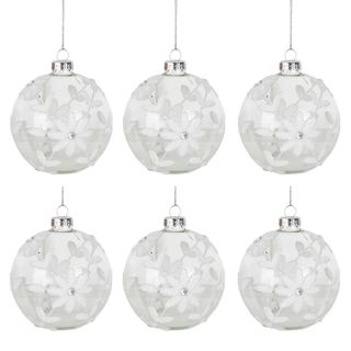 PRE-ORDER Daisy Bliss Baubles - Box of 6 White & Clear