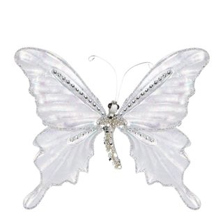 Davinia Metallic Butterfly Clip Decoration Silver