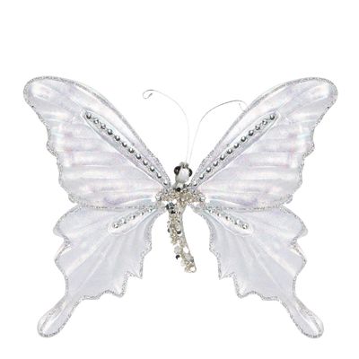 Davinia Metallic Butterfly Clip Decoration Silver