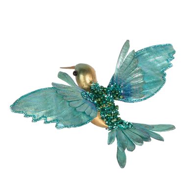 Nephune Glitter Clip On Hummingbird Aquamarine