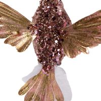 Flutter Sparkly Clip On Bird Decoration Pink