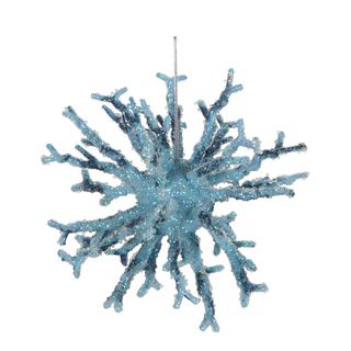 PRE-ORDER Nautus Glitter Coral Hanging Ornament Blue