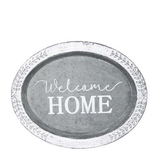Country Zinc Welcome Home Oval Tray