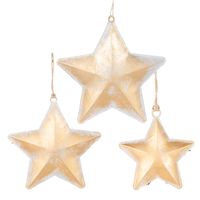 Tiff Gilt Stars Set of 3 Antique Gold