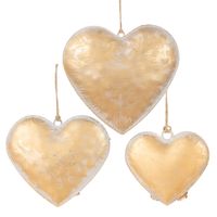 Tiff Gilt Hearts Set of 3 Antique Gold