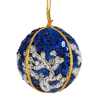 PRE-ORDER Ming Blossom Sequin Bauble Blue & White