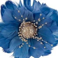 Andoune Feather Flower Electric Blue