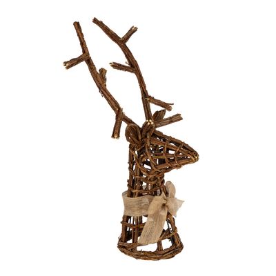 Wooder Reindeer Head Large Rattan