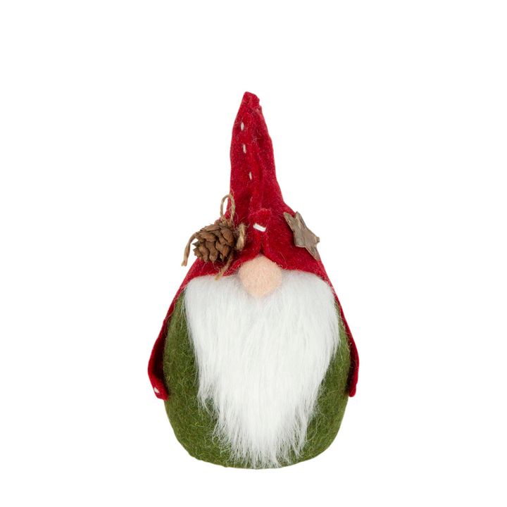 Gek Felt Gnome Olive Green & Red