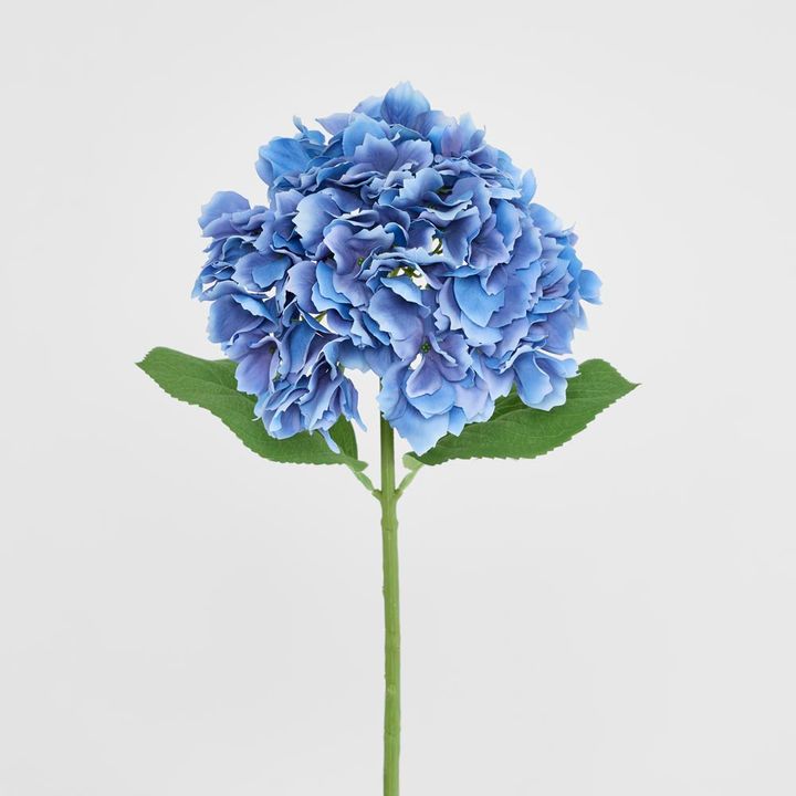 Hydrangea Stem Soft Touch 50cm Electric Blue