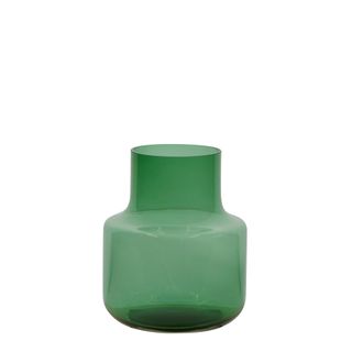 Nina Glass Vase Bottle Green Small