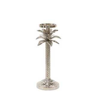 Raffles Palm Candle Stick Silver Small