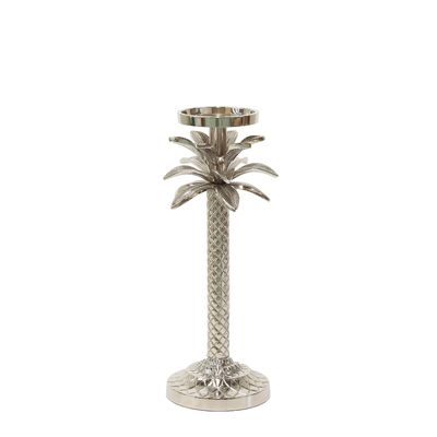 Raffles Palm Candle Stick Silver Small