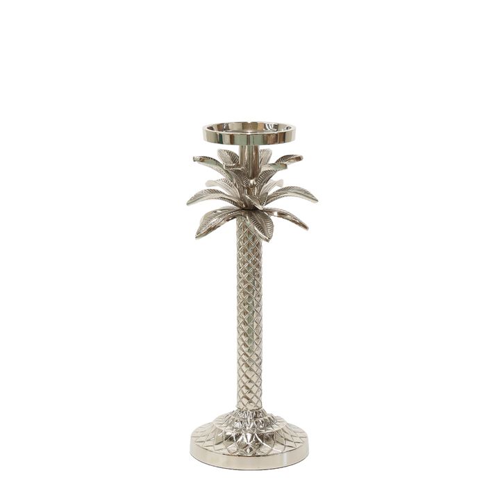 Raffles Palm Candle Stick Silver Small