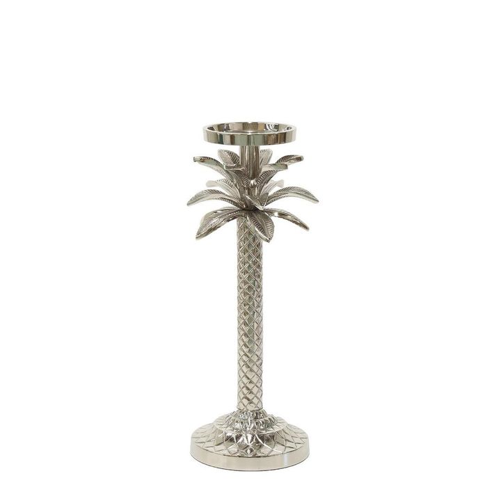 Raffles Palm Candle Stick Silver Small