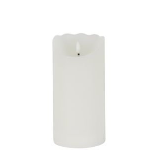 Battery Operated  Wax Candle White 20cm