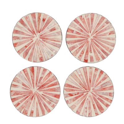 Positano Shell Coaster Set of 4 Red