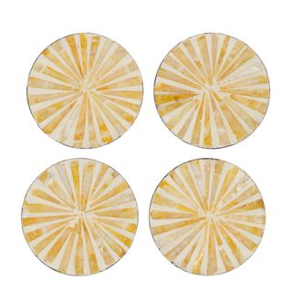 PRE-ORDER Positano Shell Coaster Set of 4 Yellow