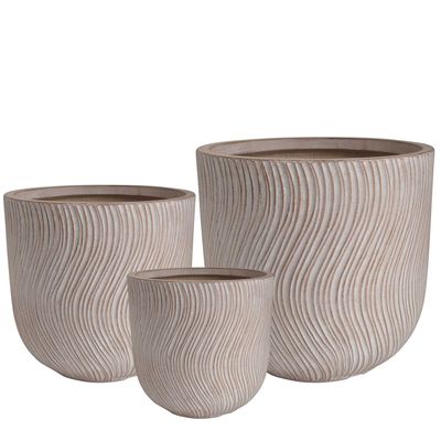 Taga Planter Set of 3 White Wash