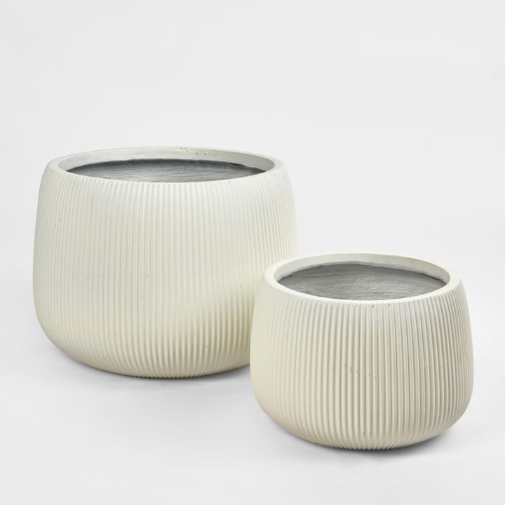 Zagg Low Planters Set of Two White