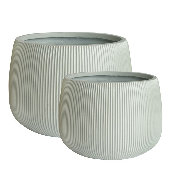 Zagg Low Planters Set of Two White