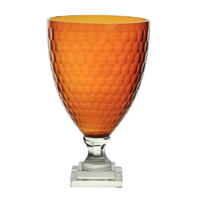 Amber Cut Urn Orange