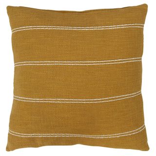 Double Stripe Cotton Cushion Ochre
