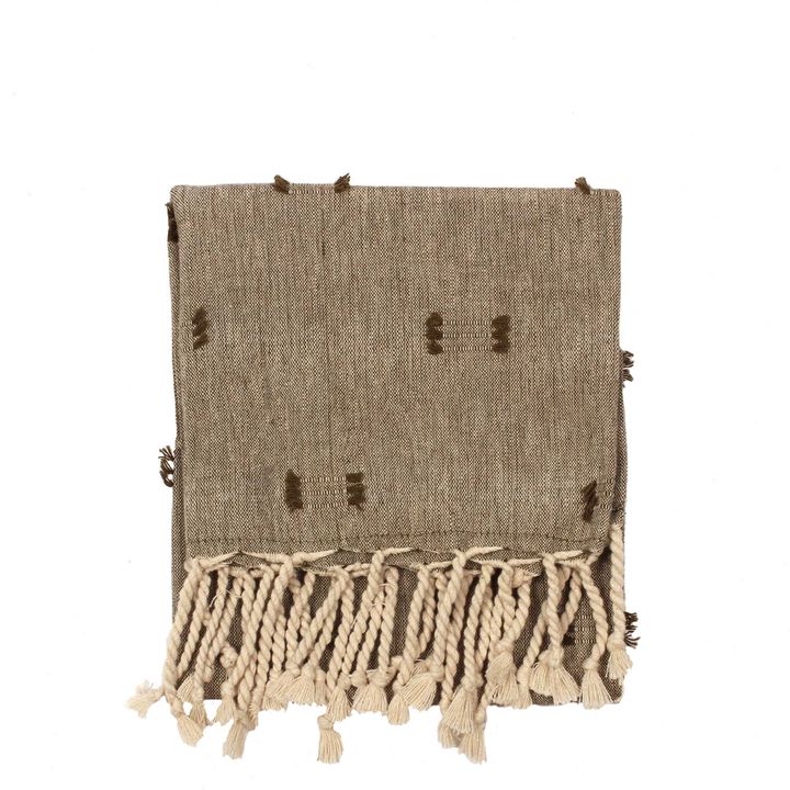 Tuff Tea Towel-Loose with fringe Burnt Olive