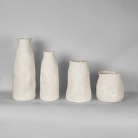 Tuba Ceramic Vase Medium White