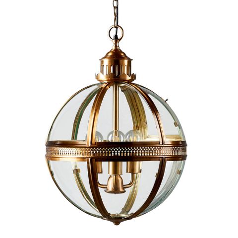 Saxon Pendant Lamp Lge Antique Brass