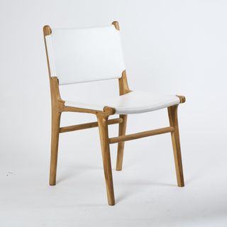 Marvin Dining Chair White Leather at The Back