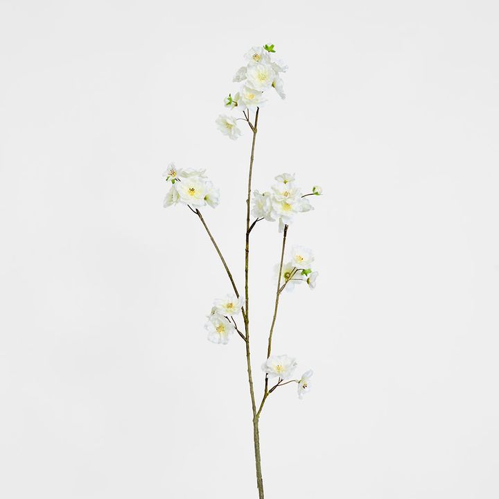Blossom Spray White Green 84cm