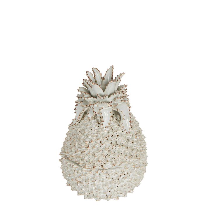 Pineapple Ceramic Jar White