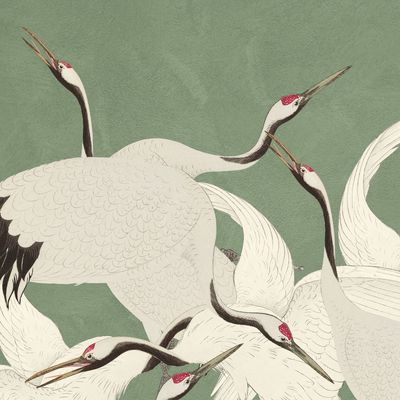 Here And There Green Wallpaper