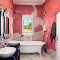 Here And There Pink Wallpaper